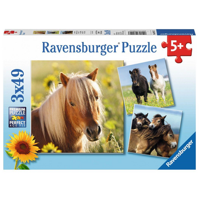 Ravensburger 08011 Kinder-Puzzle - Liebe Pferde (3x49 Teile)