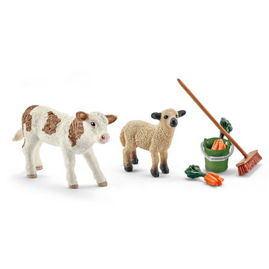 Schleich 41422 Farm World - Stallpflege mit Kalb