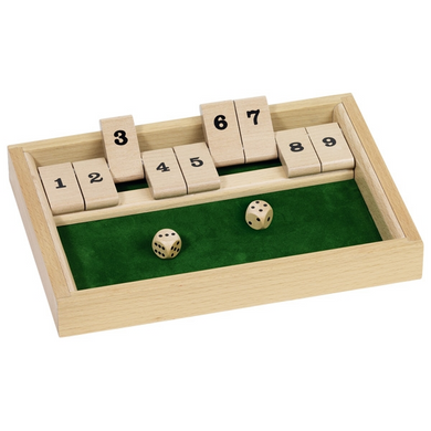 goki HS075 Spiele - Würfelspiel - Shut the box