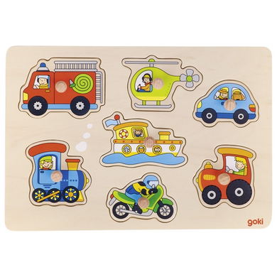 goki 57491 Holzpuzzle - Steckpuzzle - Verkehrsmittel