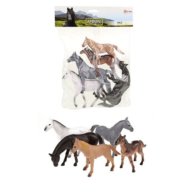 Toi-toys 34924A Mitbringsel - ANIMAL WORLD - Pferde - 5 Stück
