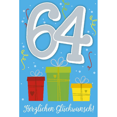 Depesche 5698-083 Karten mit Musik - # 83 - Herzlichen Glückwunsch! - Zahl 64 - blau