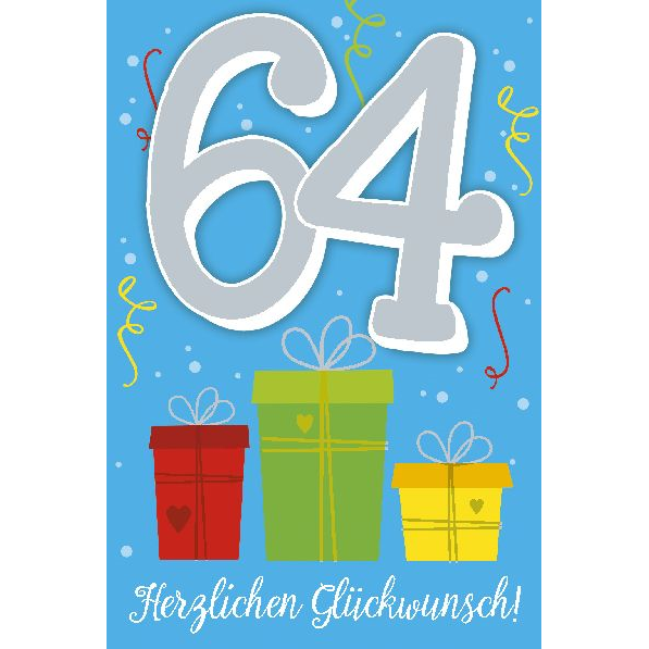 Depesche 5698-083 Karten mit Musik - # 83 - Herzlichen Glückwunsch! - Zahl 64 - blau
