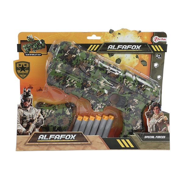 Toi-toys 32837A ALFAFOX - Army Blaster + 6 Schaumstoffpfeilen  