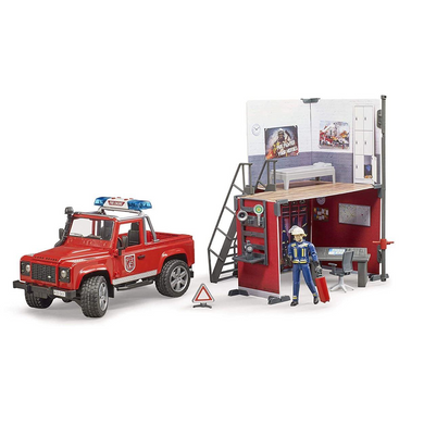 BRUDER 339-2701 bworld - Feuerwache Mit Landrover