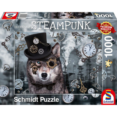 Schmidt Spiele 59647 Erwachsenenpuzzle - # 1000 - Steampunk Wolf