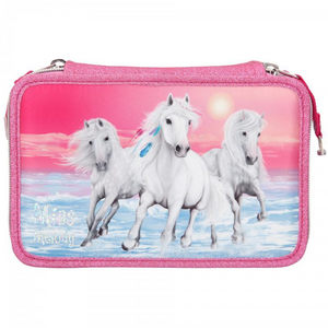 Depesche 10110 Miss Melody - 3-Fach Federtasche Glitzer (Pink)