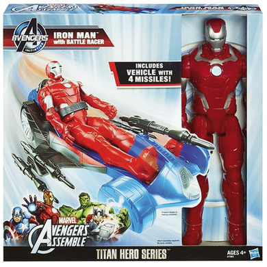 Hasbro A7363 Avengers Assemble - Iron Man mit Fahrzeug