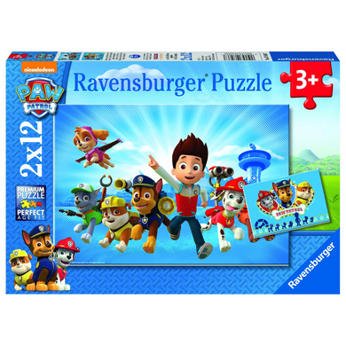 Ravensburger 07586 Kinder-Puzzle - Paw Patrol - Ryder und die Paw Patrol (2x12 Teile)