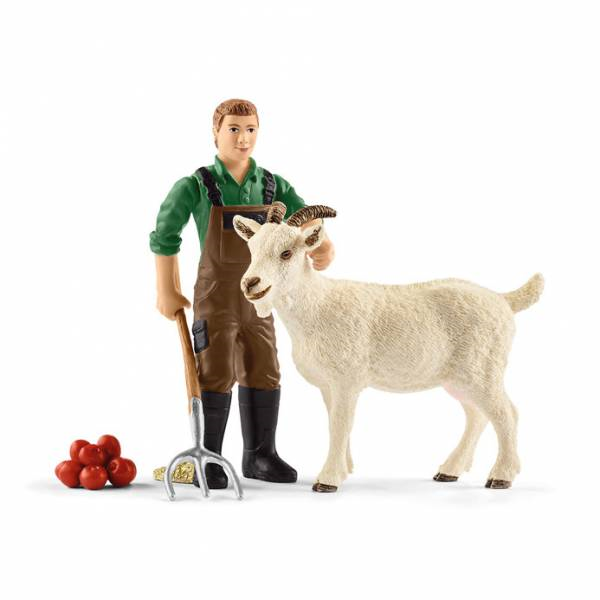 Schleich 42375 Farm World - Bauer mit Ziege