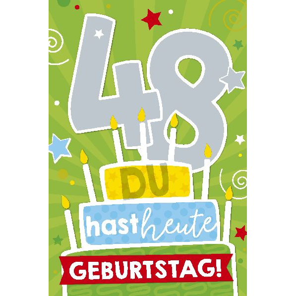 Depesche 5698-063 Karten mit Musik - # 63 - Du hast heute Geburtstag! - Zahl 48 - grün