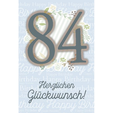 Depesche 5698-106 Karten mit Musik - # 106 - Herzlichen Glückwunsch! - Zahl 84 - hellblau