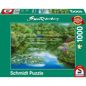 Schmidt Spiele 59657 Erwachsenenpuzzle - # 1000 - Sam Park - Seerosenteich