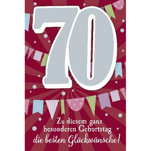 Depesche 5698-089 Karten mit Musik - # 89 - Zu diesem ganz besonderen Geburtstag die besten Glückwünsche! - Zahl 70 - rot