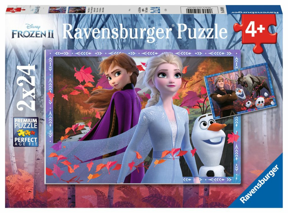 Ravensburger 05010 Kinder-Puzzle - Disney Die Eiskönigin - Frostige Abenteuer (2x24 Teile)