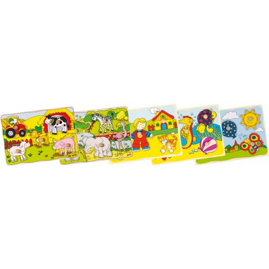 goki 57515 Holzpuzzle - Steckpuzzle sortiert