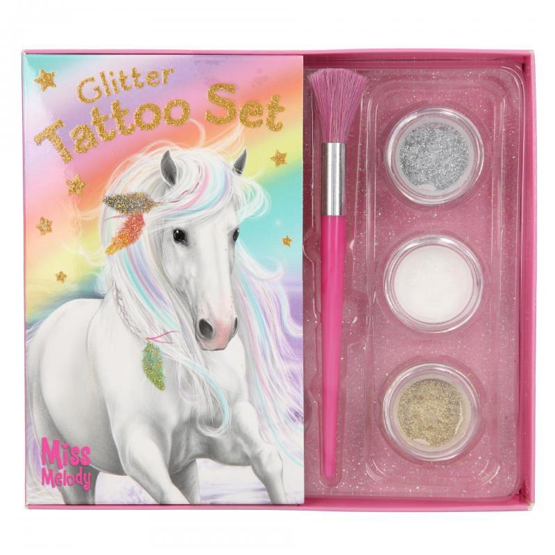 Depesche 10954 Miss Melody - Glitzer Tatto Set mit 41 Klebetattoos