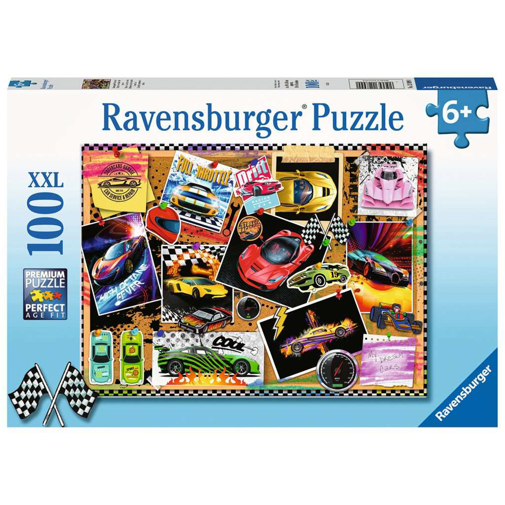 Ravensburger 12899 Kinder-Puzzle - # 100 - Rennwagen Pinnwand
