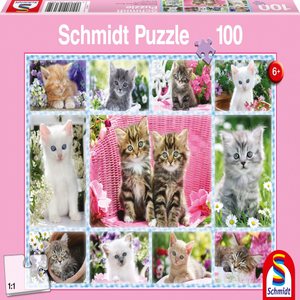 Schmidt Spiele 56135 Kinderpuzzle - Katzenbabys - 100 Teile