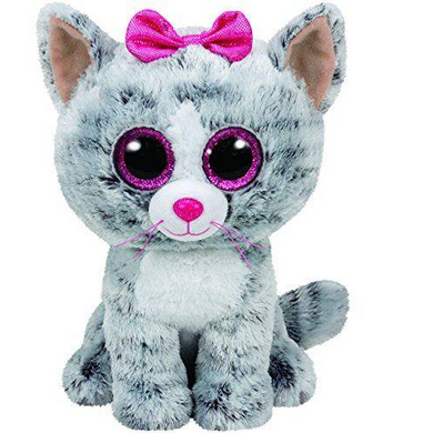 Ty 37190 Beanie Boos Glubschis M - Katze (grau) - Kiki - ca. 15cm