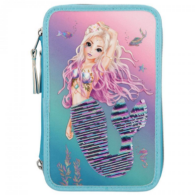 Depesche 10978 TOP Model - MERMAID - 3-Fach Federtasche mit Streichpailletten