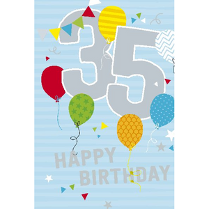 Depesche 5698-048 Karten mit Musik - # 48 - Happy Birthday - Zahl 35 - hellblau