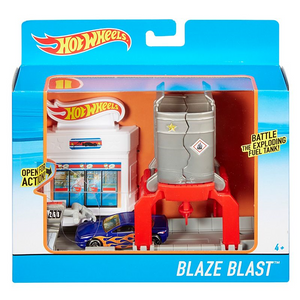 Mattel DWL01 Hot Wheels - Blaze Blast - Tankexplosion - Spielset zum Ausklappen