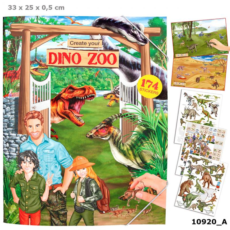 Depesche 10920 Dino World - Create your DINO ZOO- Malbuch mit Stickern