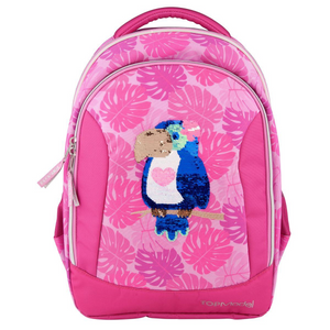 Depesche 010448 TOP Model - Schulrucksack Streichpaillette Tropical pink
