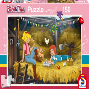 Schmidt Spiele 56188 Kinderpuzzle - Bibi und Tina - Auf dem Heuboden - 150 Teile
