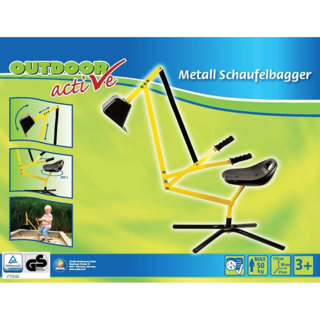 VEDES 0071007367 Outdoor Active - Metall Schaufelbagger - gelb/schwarz