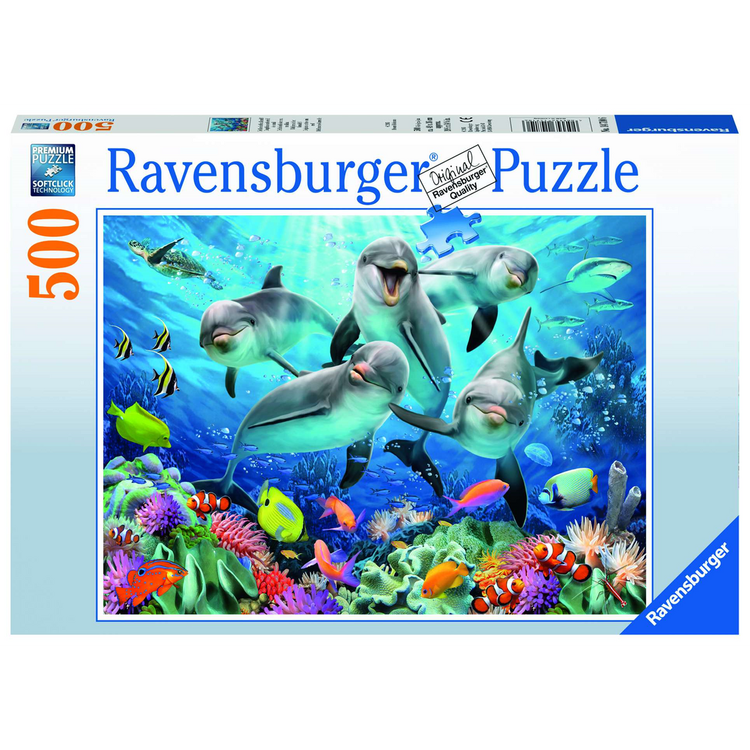 Ravensburger 14710 Erwachsenen-Puzzle - 500 Teile Puzzle - # 500 - Delfine im Korallenriff