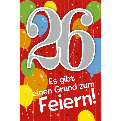 Depesche 5698-038 Karten mit Musik - # 38 - Es gibt einen Grund zum Feiern! - Zahl 26 - rot