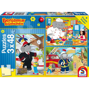 Schmidt Spiele 56209 Kinderpuzzle - # 48 - Benjamin Blümchen - Im Einsatz 3x48 Teile