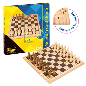 Iden HY1047D Idena - Spielen - 2in1 Schach & Dame