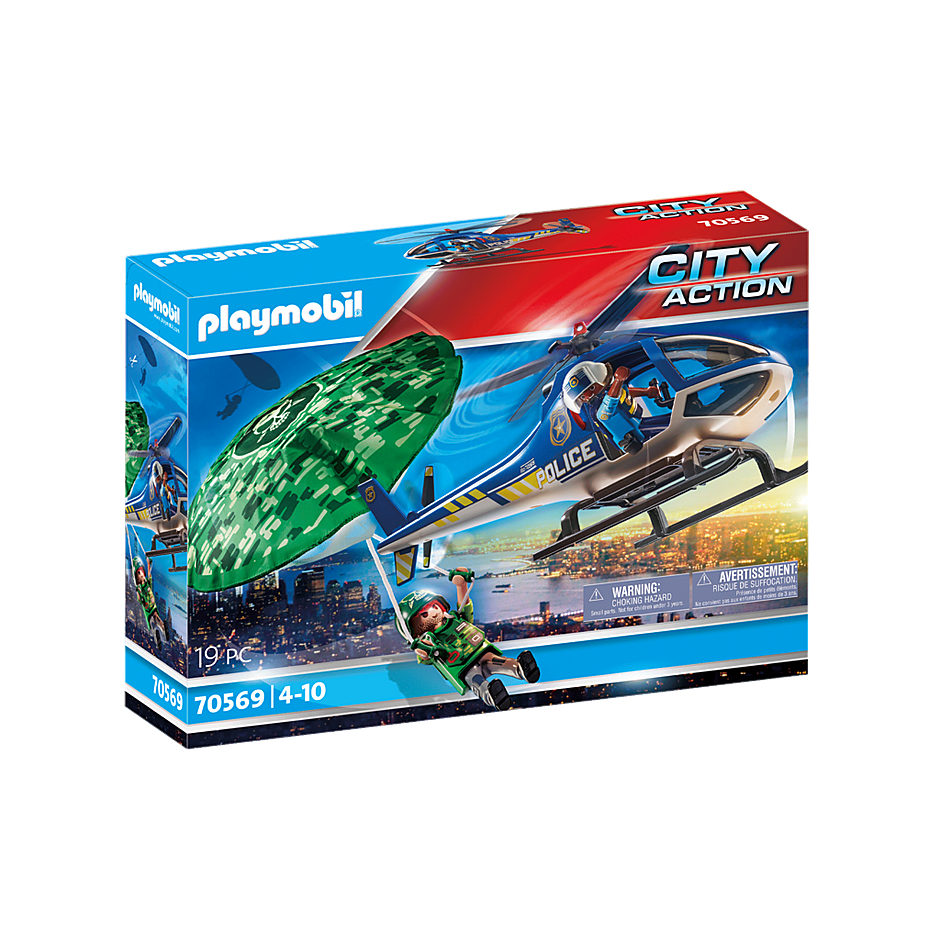 Playmobil 70569 City Action - Polizei-Hubschrauber: Fallschirm-Verfolgung