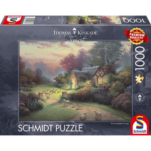 Schmidt Spiele 59678 Erwachsenenpuzzle - # 1000 - Thomas Kinkade Spirit - Cottage des Guten Hirten