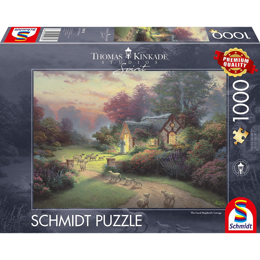 Schmidt Spiele 59678 Erwachsenenpuzzle - # 1000 - Thomas Kinkade Spirit - Cottage des Guten Hirten