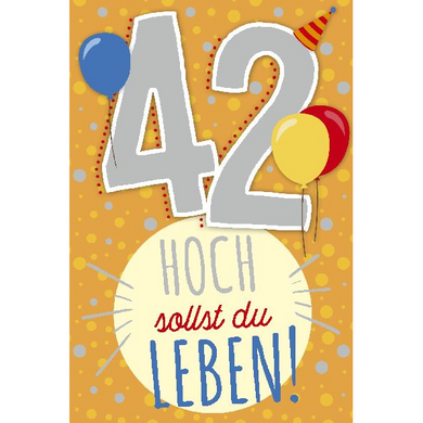 Depesche 5698-057 Karten mit Musik - # 57 - Hoch sollst du LEBEN! - Zahl 42 - orange