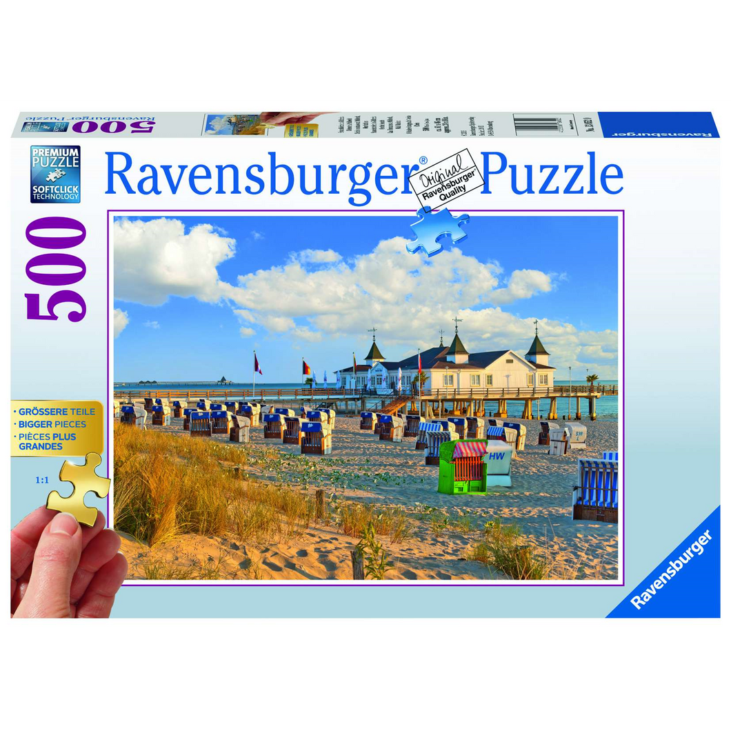 Ravensburger 13652 Erwachsenen-Puzzle - # 500 - Strandkörbe in Ahlbeck