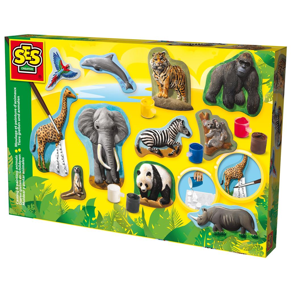 SES 01132 SES creative - Figuren gießen und anmalen - Wilde Tiere