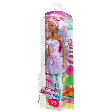 Mattel FCR45 Barbie - Dreamtopia - Bonbon-Fee Puppe - dunkle Hautfarbe