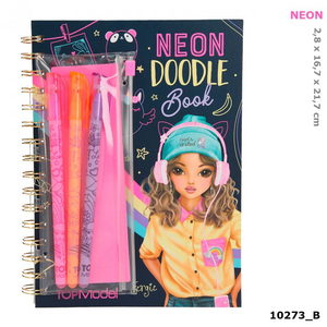 Depesche 0010273 TOP Model - Neon Doodle Malbuch mit Neon Stifte-Set
