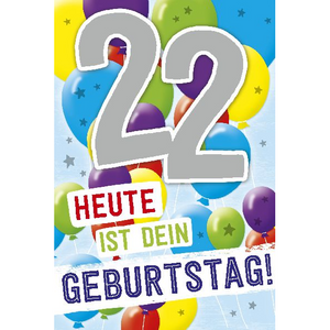 Depesche 5698-034 Karten mit Musik - # 34 - Heute ist dein Geburtstag! - Zahl 22 - multi-color