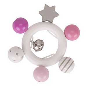 goki 764940 Heimess - Greifling (rosa - grau - weiß)