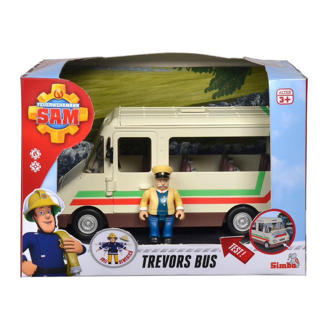 Simba Dickie 109251073 Simba Toys - Feuerwehrmann Sam - Trevors Bus mit Figur