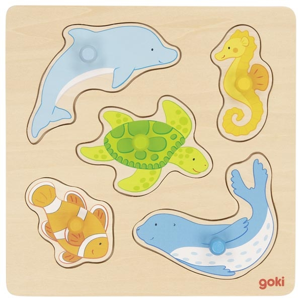 goki 57446 Holzpuzzle - Steckpuzzle - Im Meer