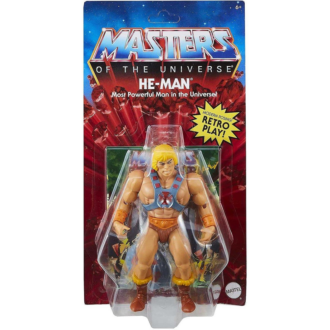 Mattel HGH44 Masters of the Universe -  Origins Actionfigur He-Man Vintage Head- 14 cm