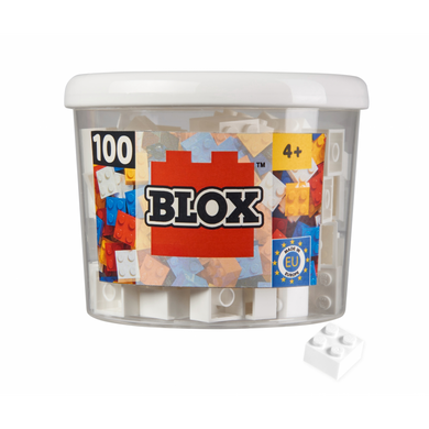 Simba Dickie 104114113 Simba Toys - Blox - 100 weiße 4er Steine in Dose - kompatibel mit bekannten Spielsteinen