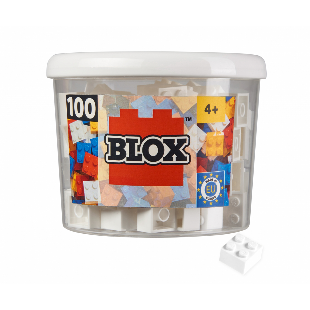 Simba Dickie 104114113 Simba Toys - Blox - 100 weiße 4er Steine in Dose - kompatibel mit bekannten Spielsteinen